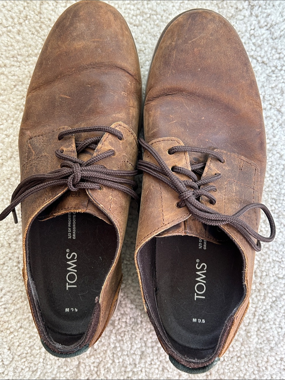 Toms Men’s Brown Leather Oxford Shoes